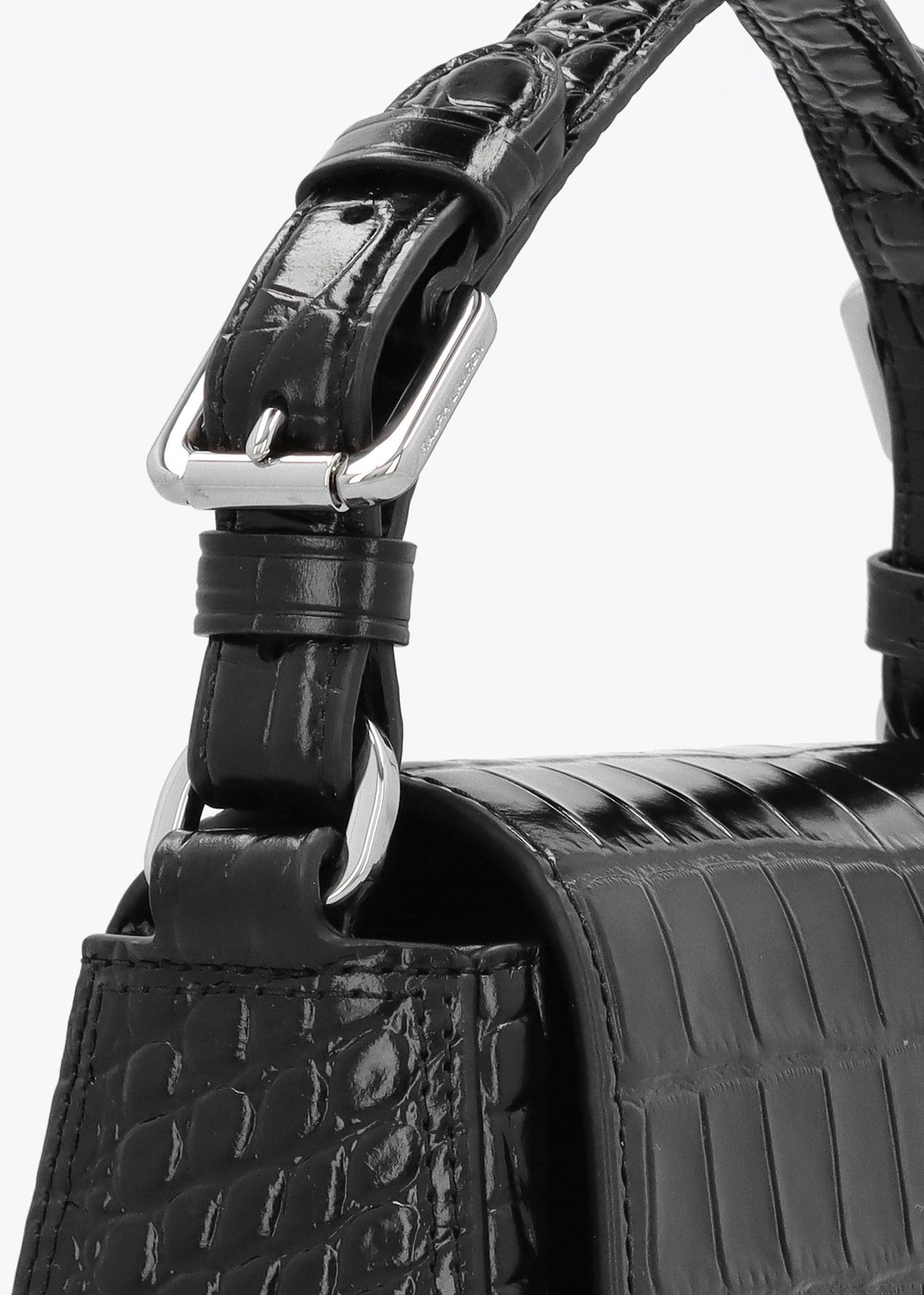 Embossed Tanner Medium Black Leather Cross-Body Bag
