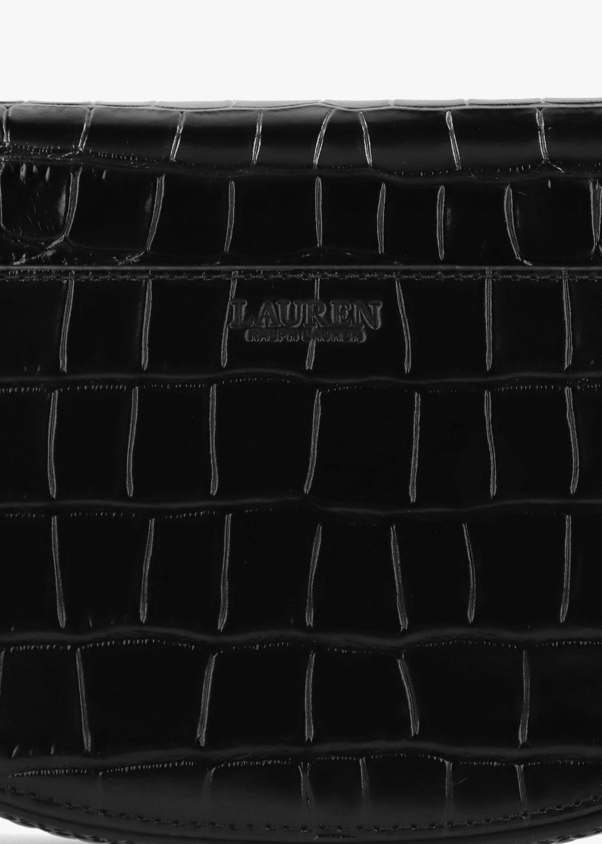 Embossed Tanner Medium Black Leather Cross-Body Bag