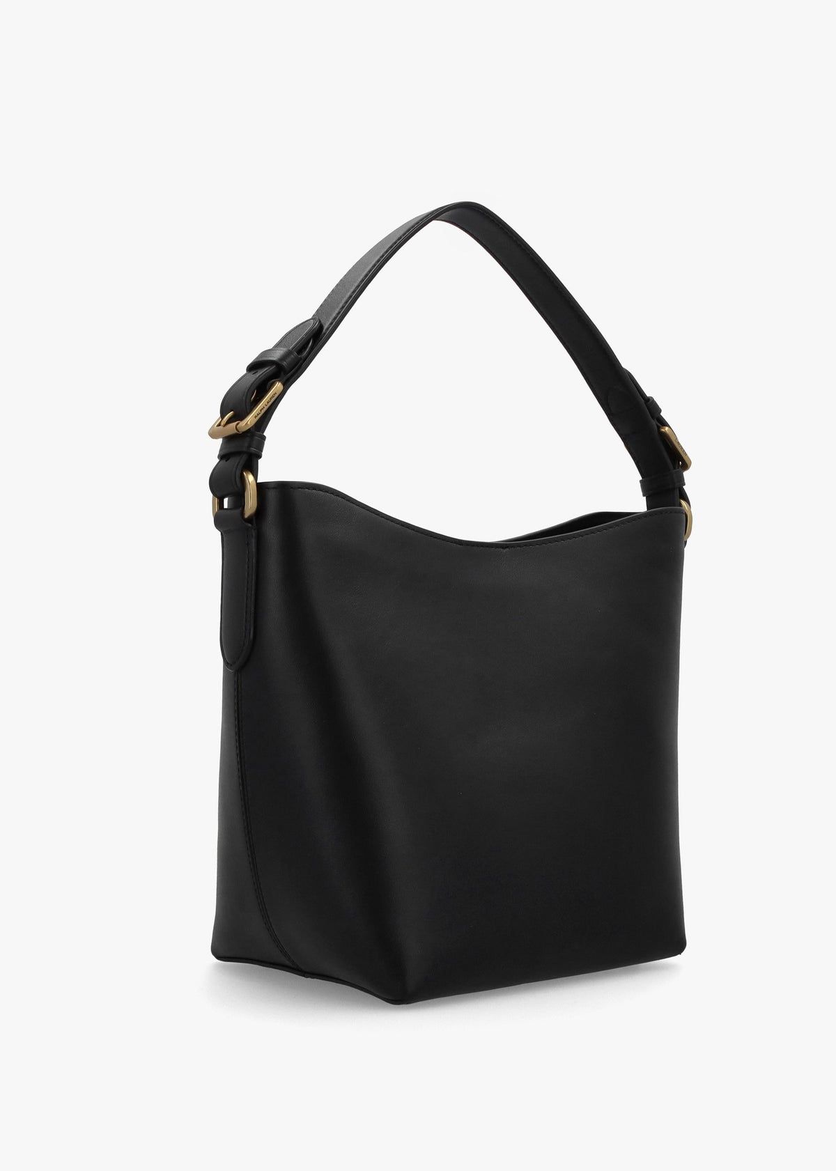 Witley Medium Black Leather Bucket Bag