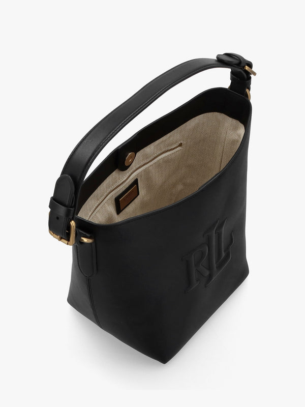 Witley Medium Black Leather Bucket Bag