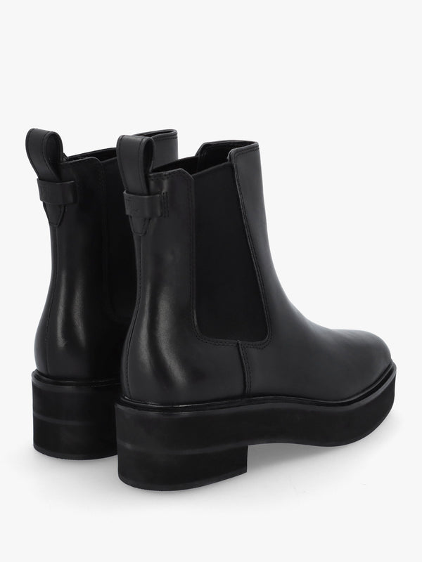 Adrianna Black Leather Chunky Chelsea Boots
