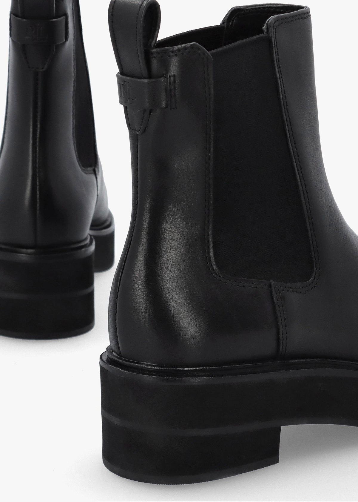 Adrianna Black Leather Chunky Chelsea Boots
