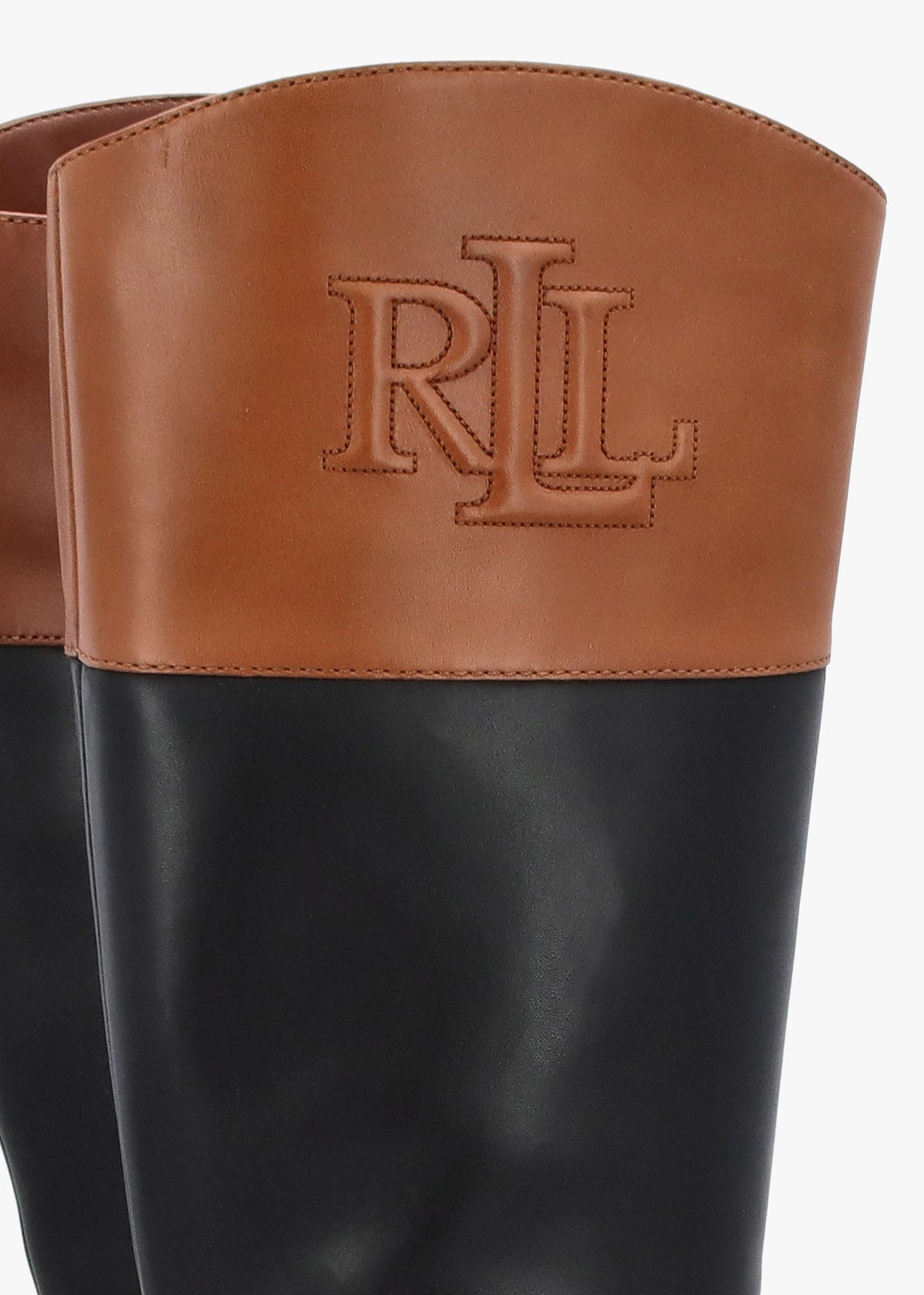 Justine II Black Deep Saddle Tan Leather Riding Boots