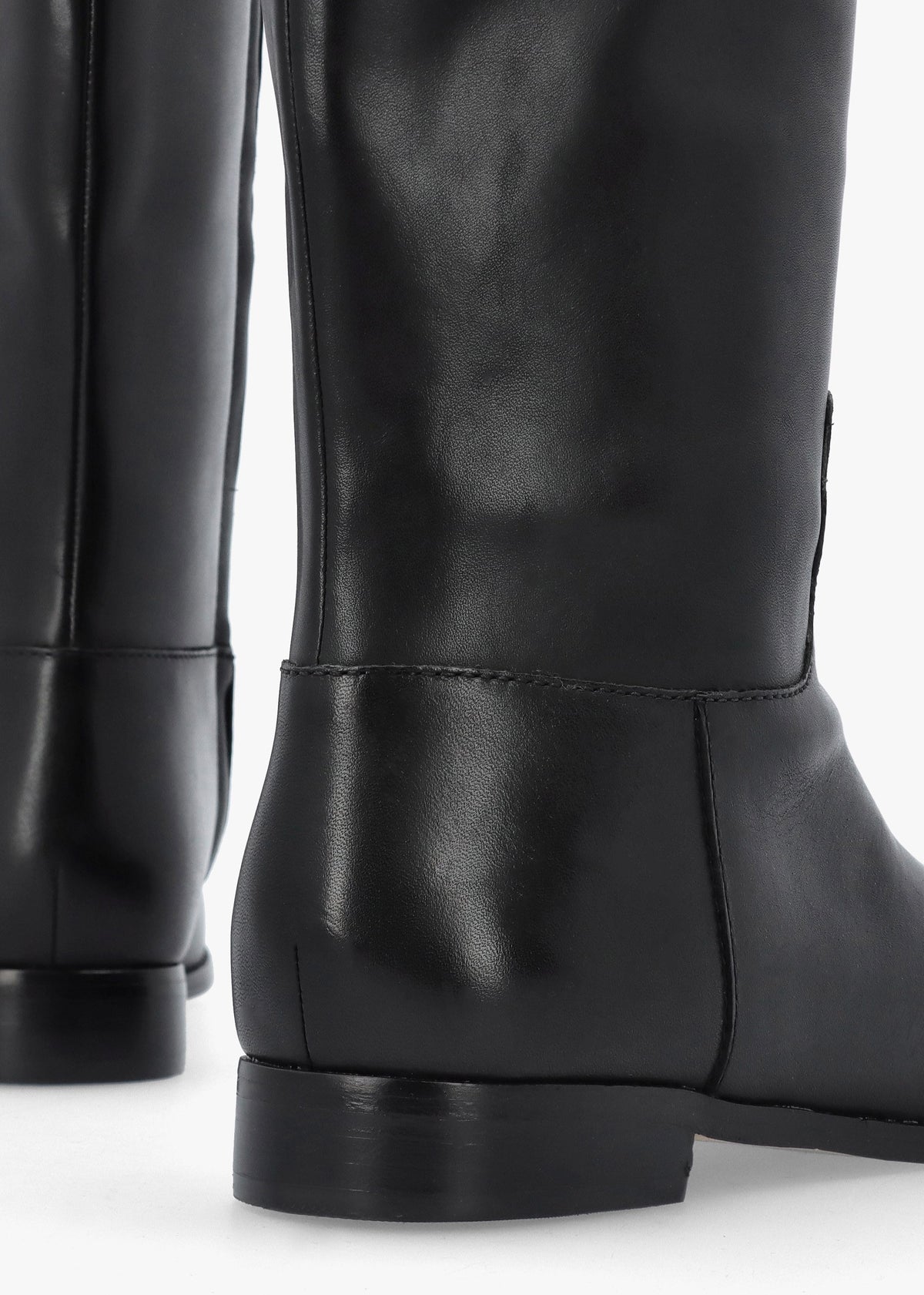 Justine II Black Deep Saddle Tan Leather Riding Boots