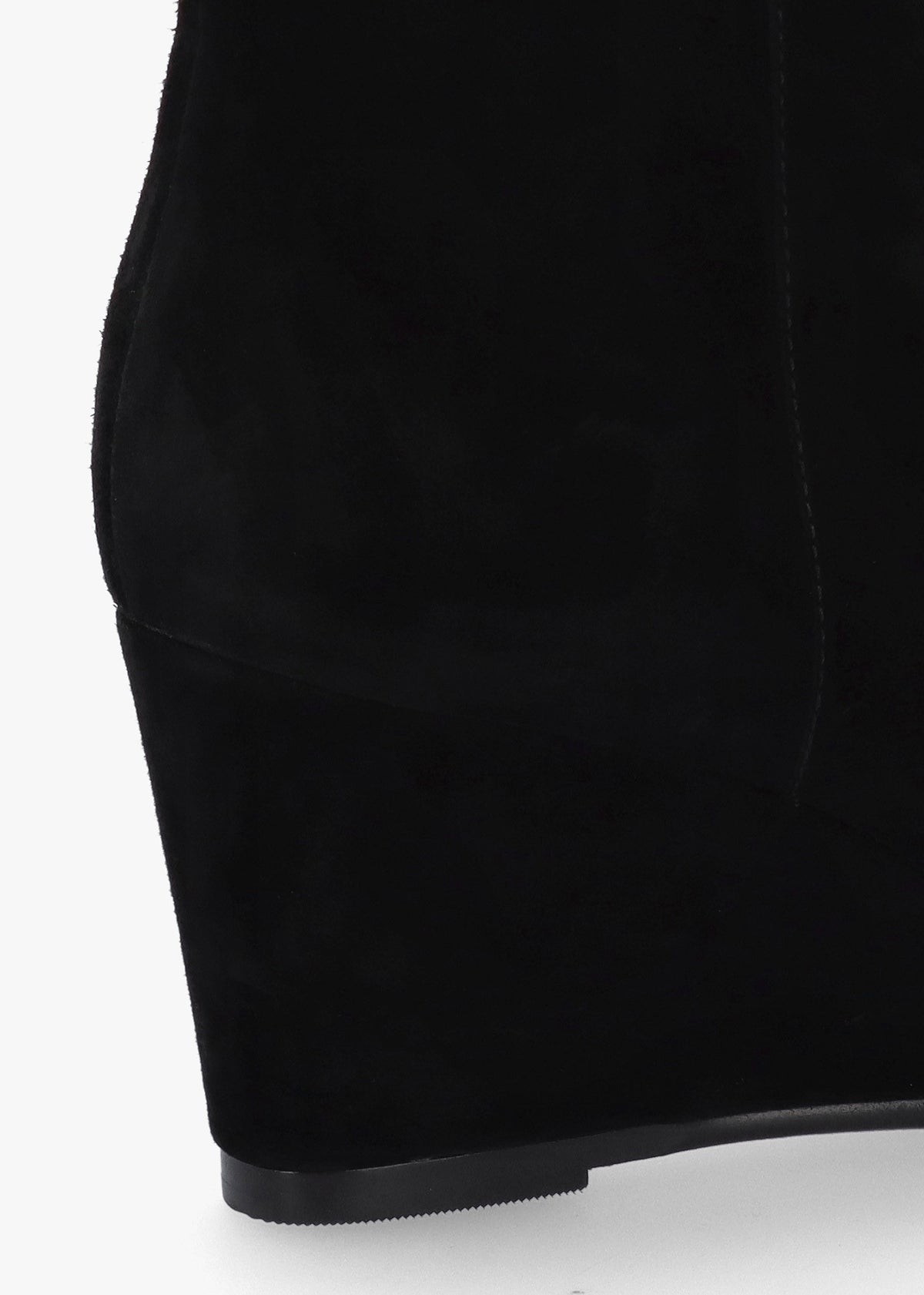 Sherry Black Suede Wedge Ankle Boots