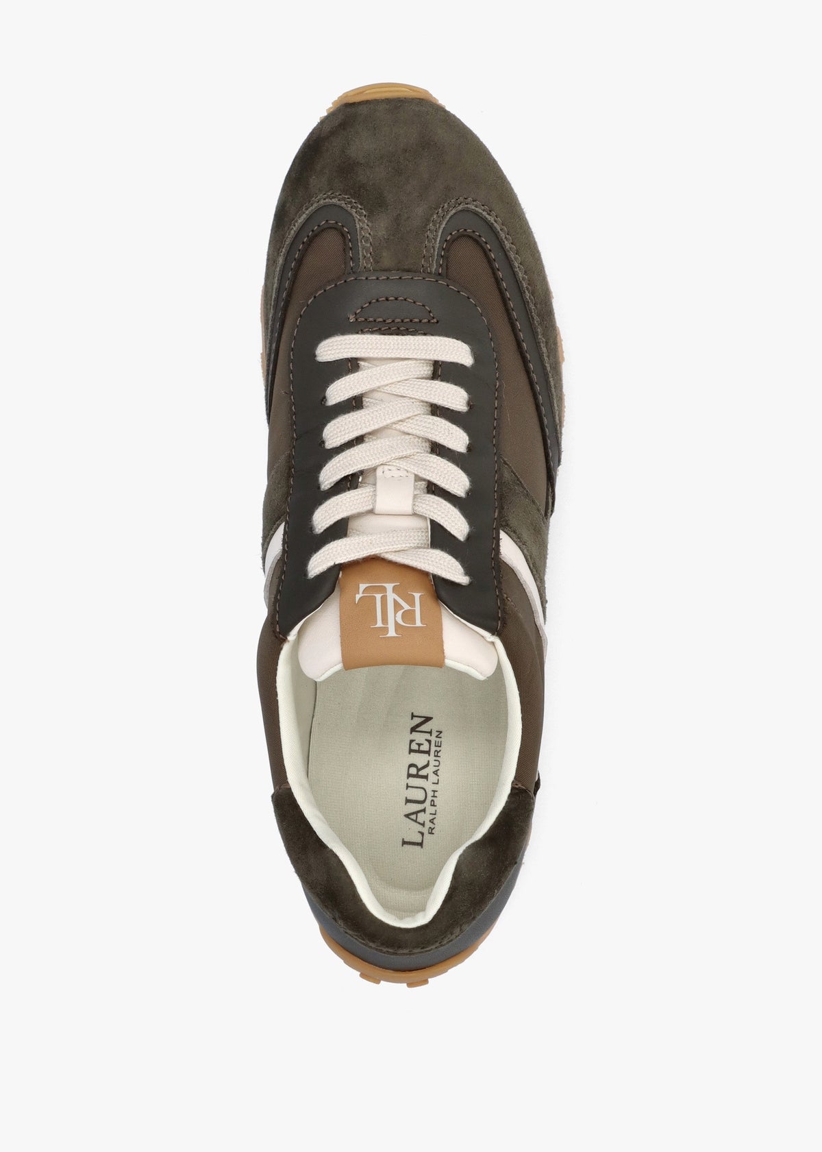 Dani Colour Block Dark Olive Suede Trainers