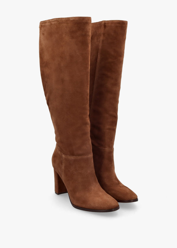Artizan Brown Suede Block Heel Knee Boots