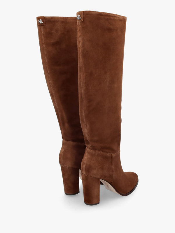 Artizan Brown Suede Block Heel Knee Boots