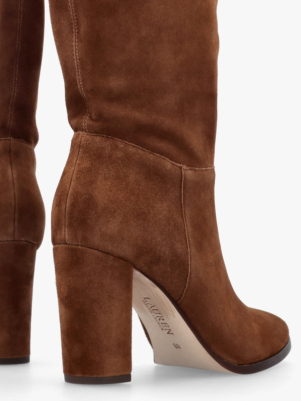 Artizan Brown Suede Block Heel Knee Boots