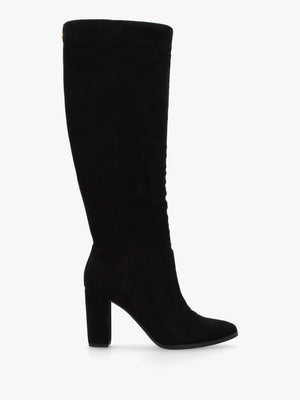 Artizan Black Suede Block Heel Knee Boots