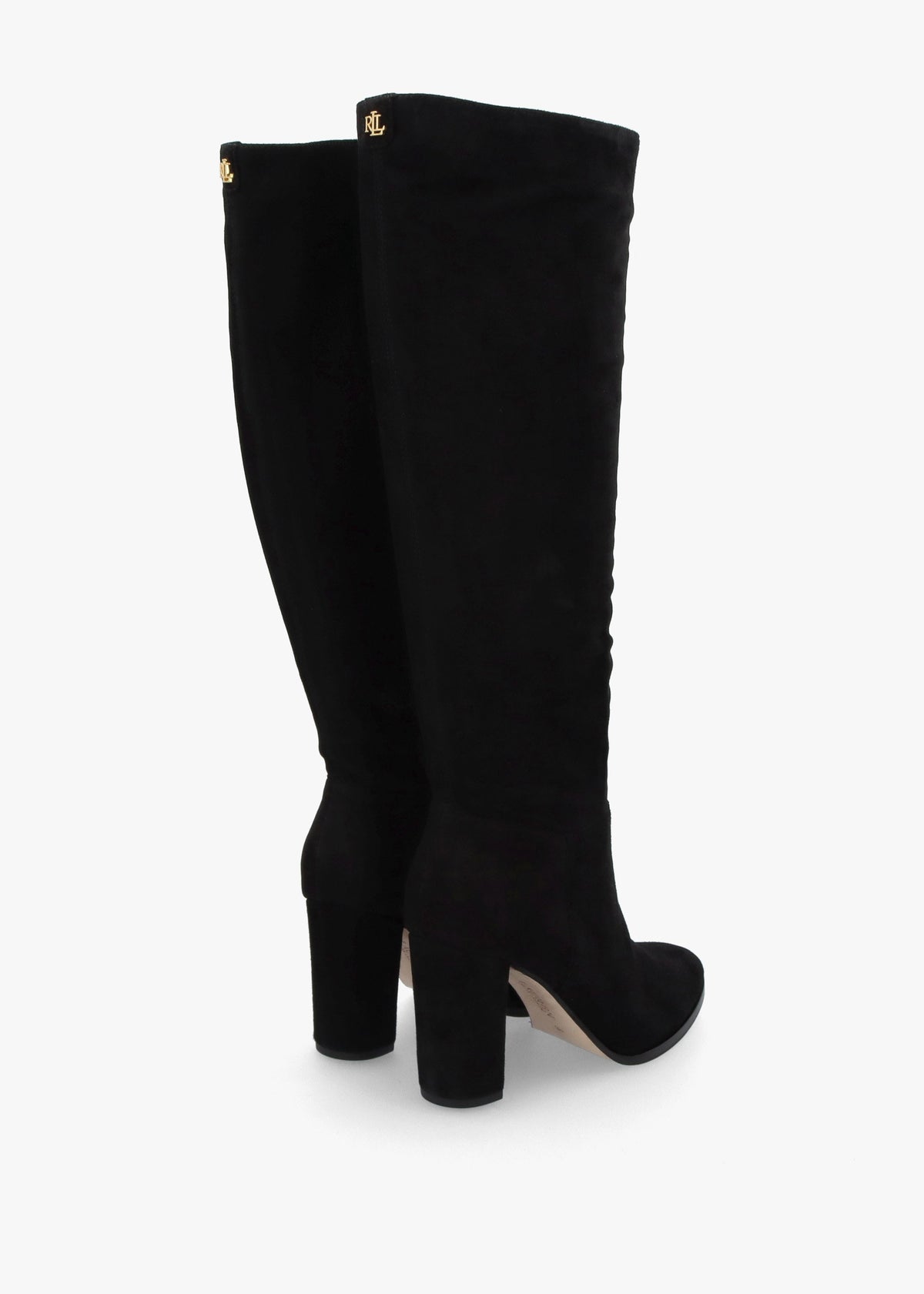 Artizan Black Suede Block Heel Knee Boots