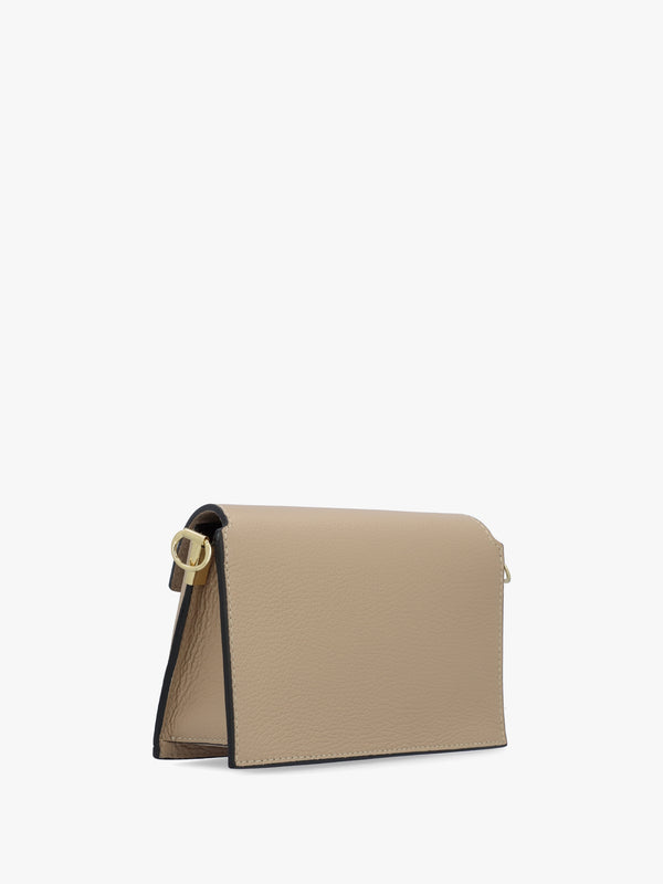Leonie Beige Leather Cross-Body Bag