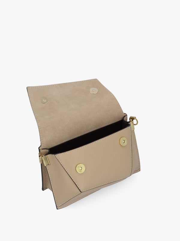 Leonie Beige Leather Cross-Body Bag