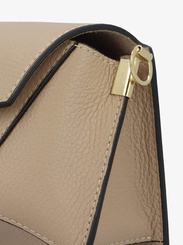 Leonie Beige Leather Cross-Body Bag