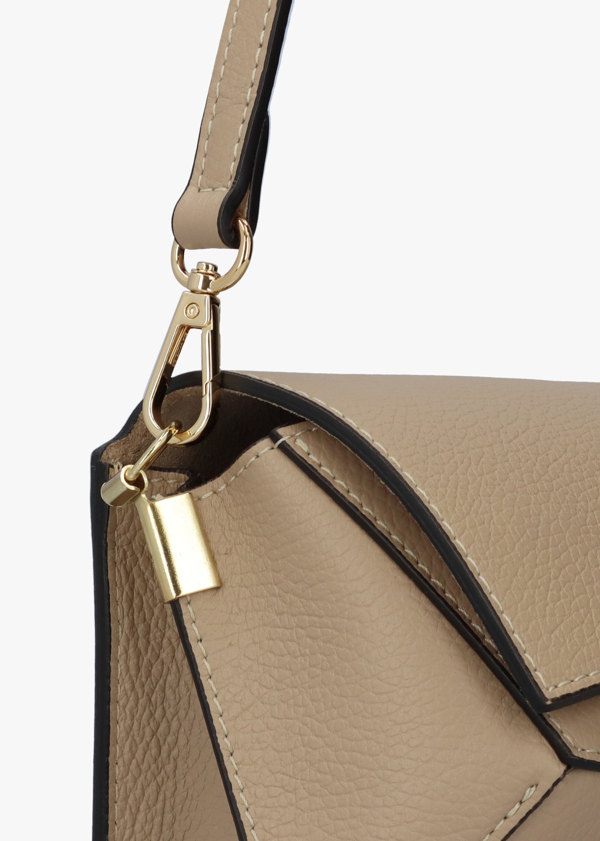 Leonie Beige Leather Cross-Body Bag