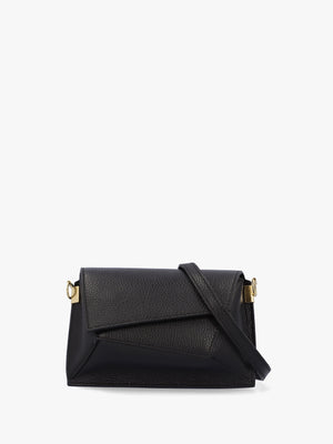 Leonie Black Leather Cross-Body Bag