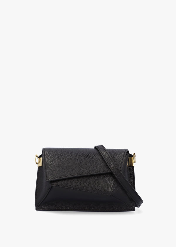 Leonie Black Leather Cross-Body Bag