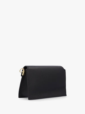 Leonie Black Leather Cross-Body Bag