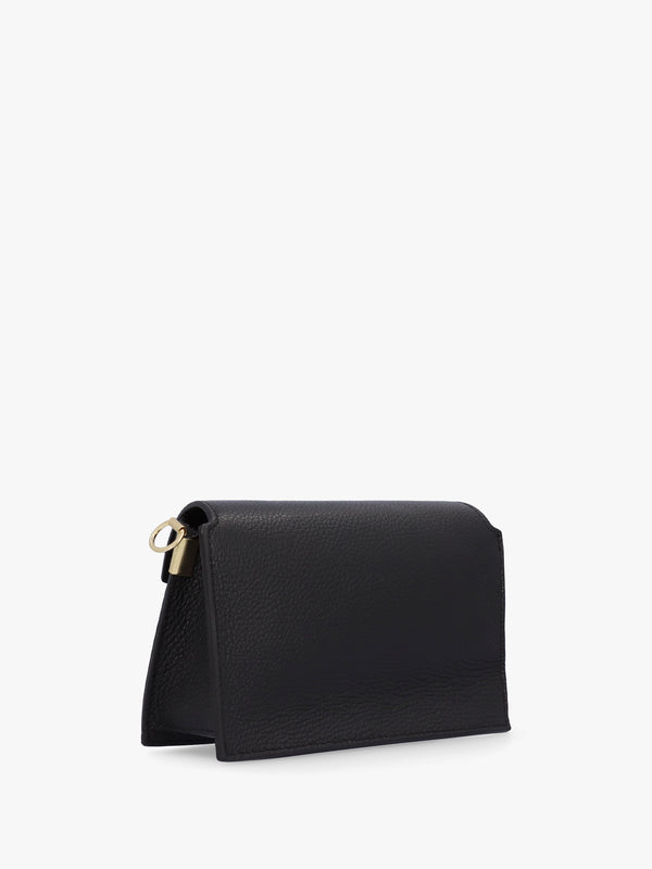 Leonie Black Leather Cross-Body Bag