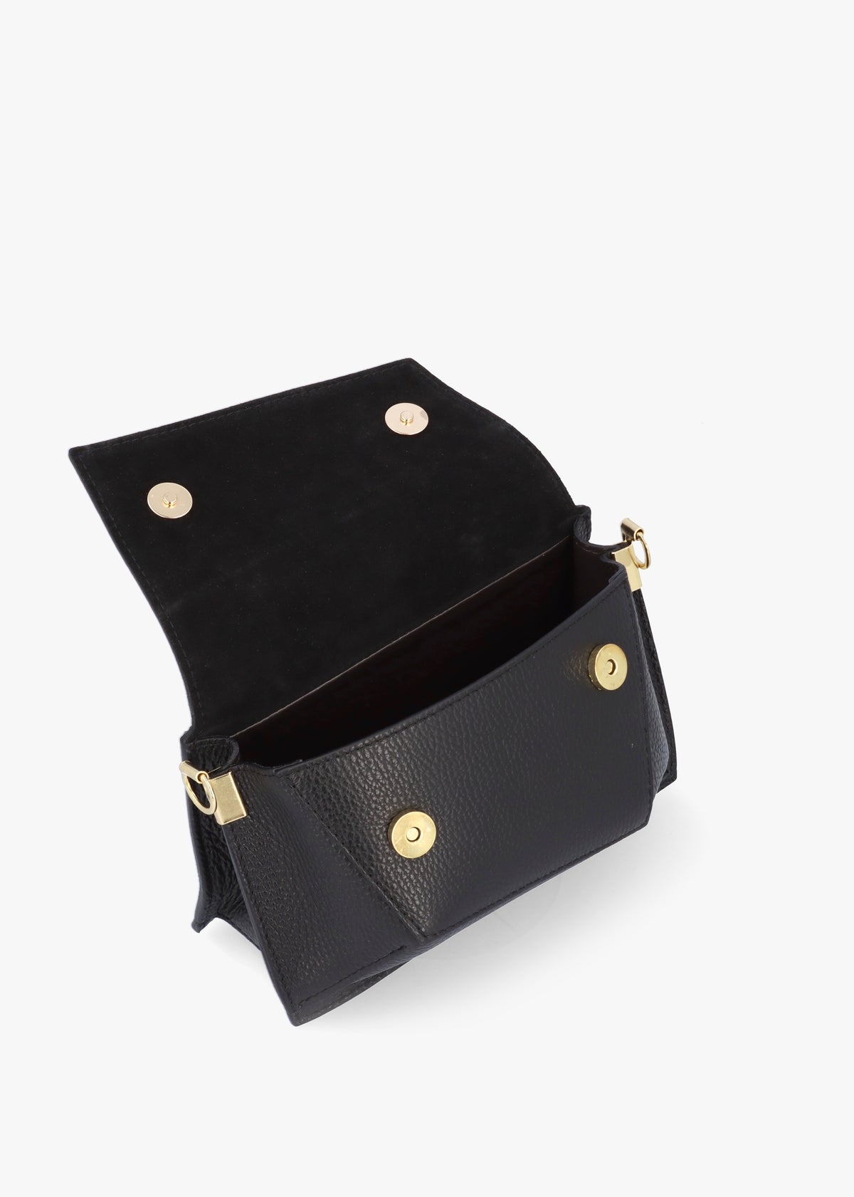 Leonie Black Leather Cross-Body Bag