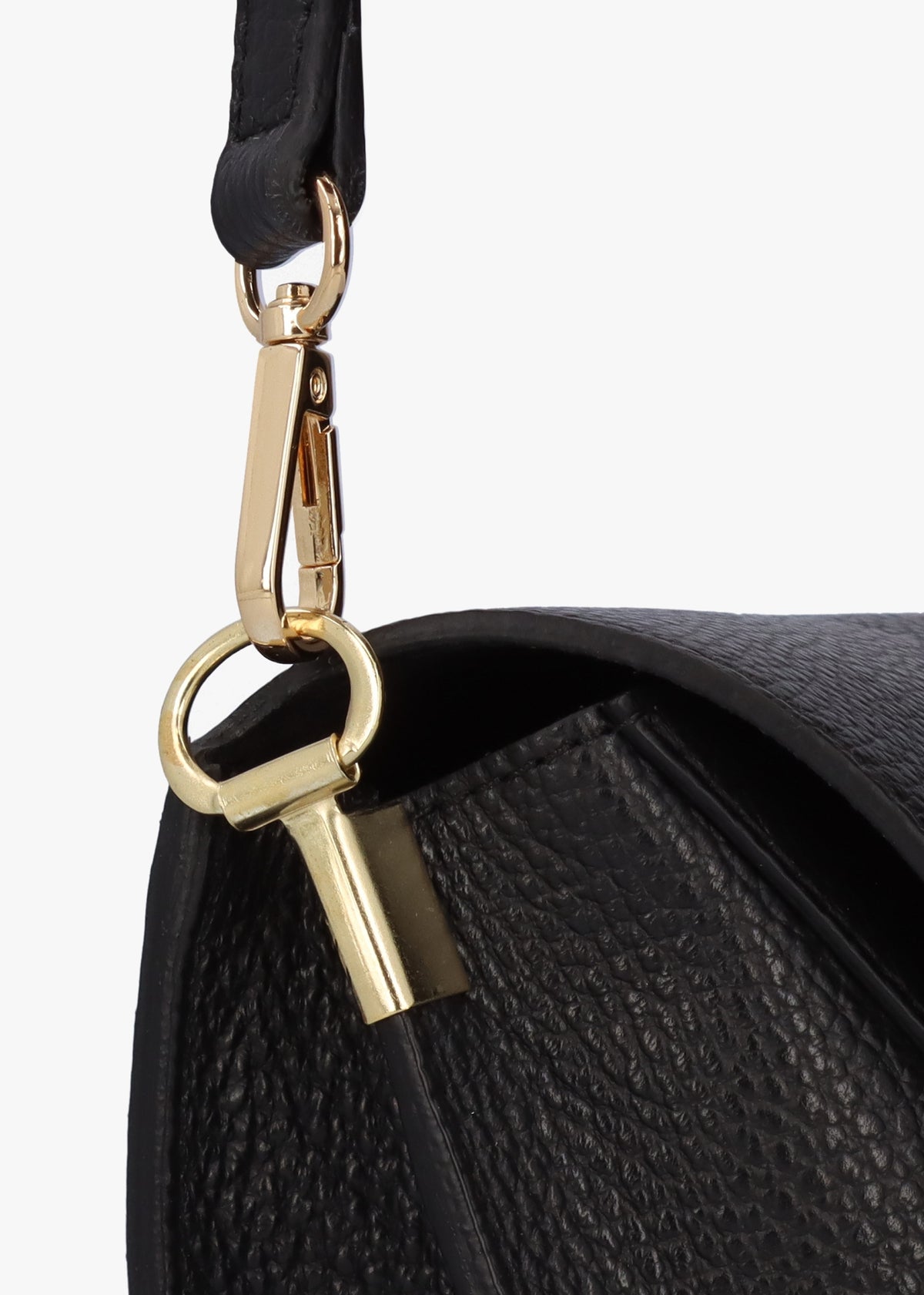 Leonie Black Leather Cross-Body Bag
