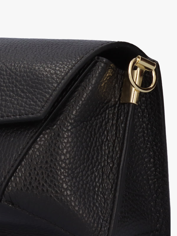 Leonie Black Leather Cross-Body Bag
