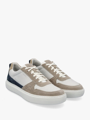 Men’s U Deiven Sand White Leather Trainers