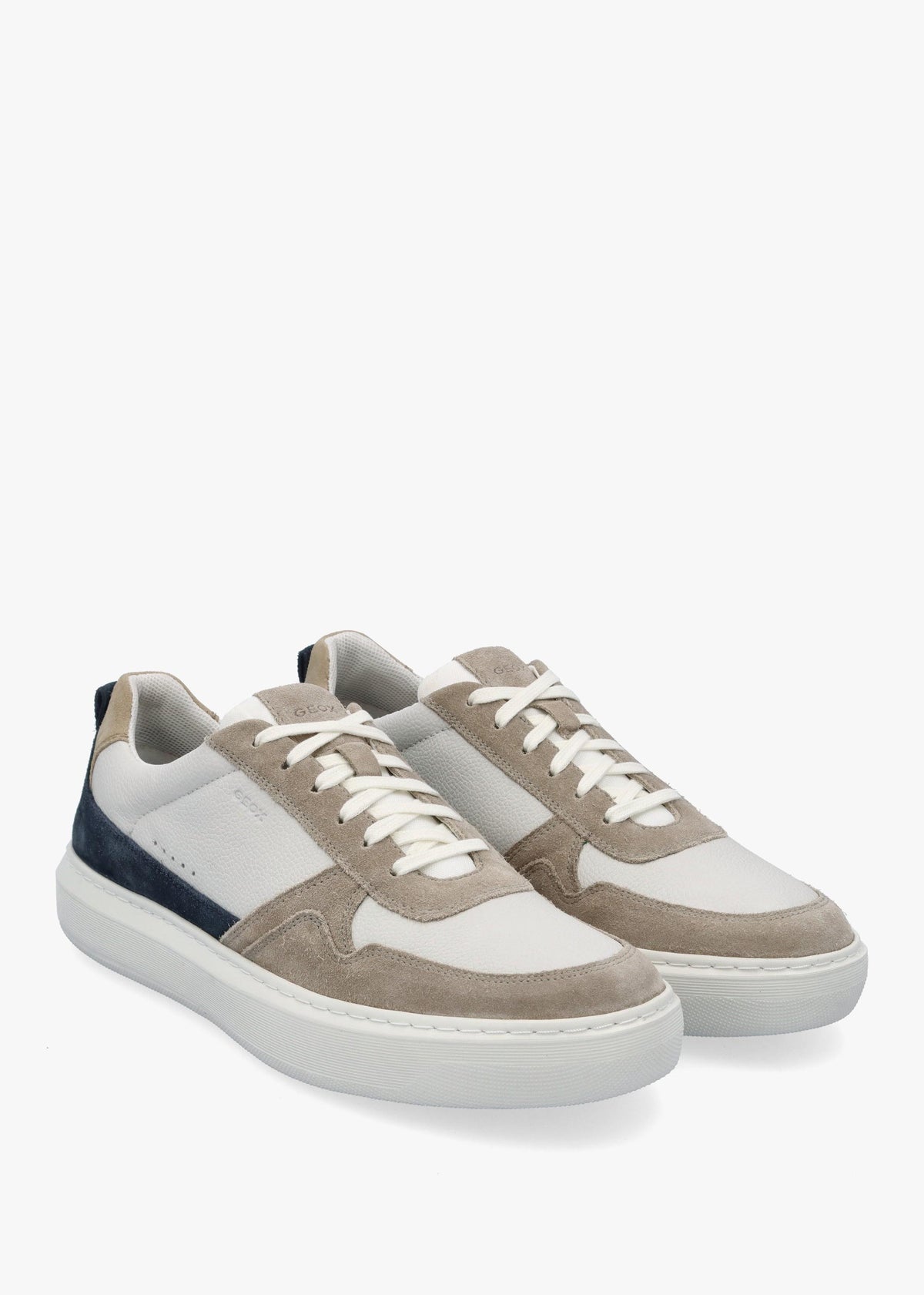 Men’s U Deiven Sand White Leather Trainers