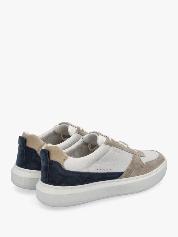 Men’s U Deiven Sand White Leather Trainers