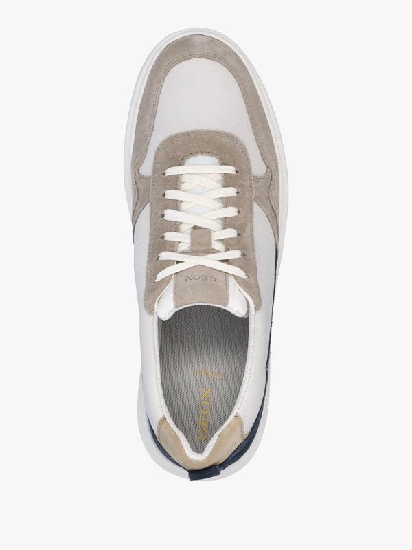 Men’s U Deiven Sand White Leather Trainers