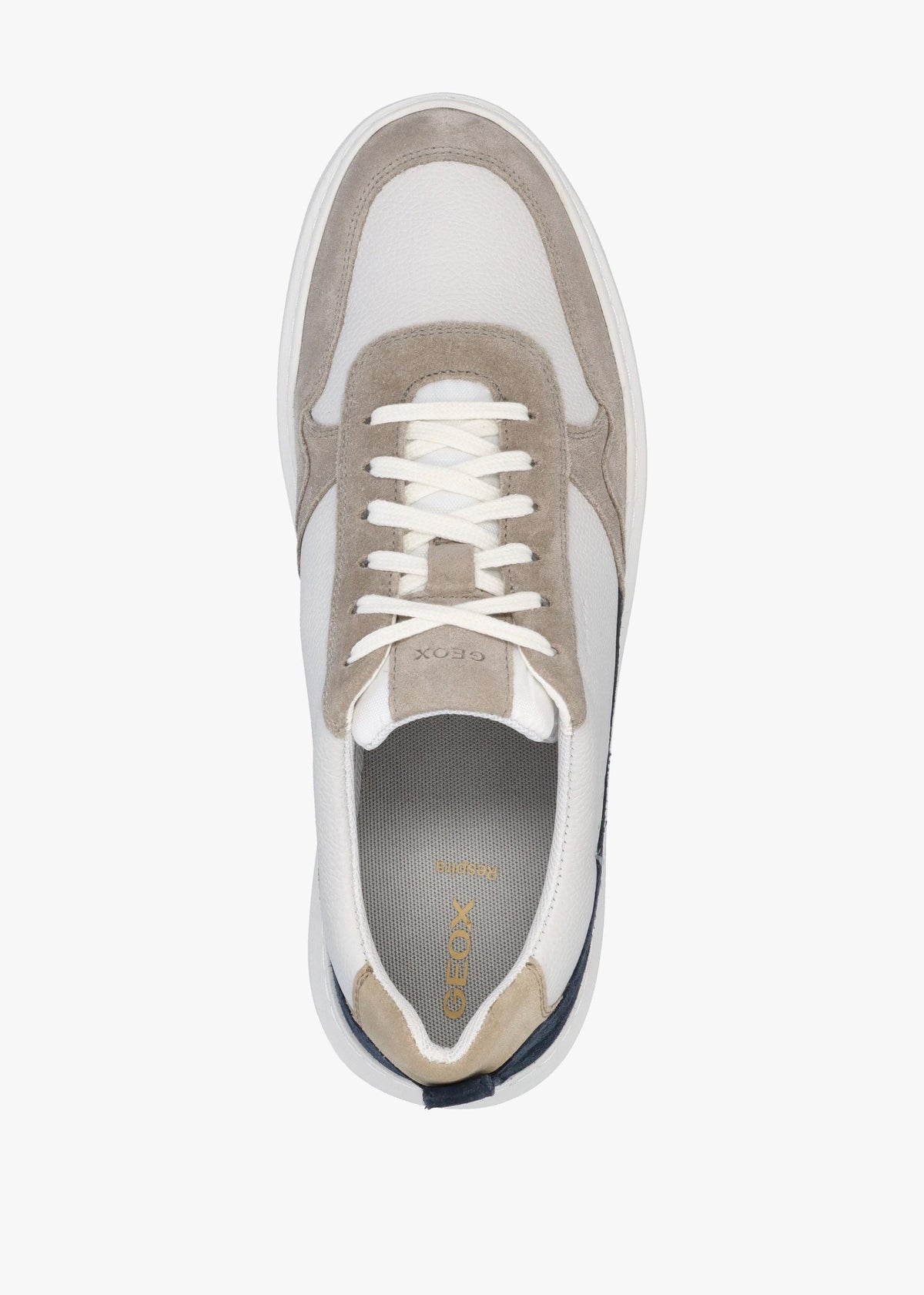 Men’s U Deiven Sand White Leather Trainers