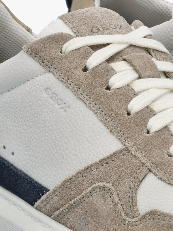 Men’s U Deiven Sand White Leather Trainers