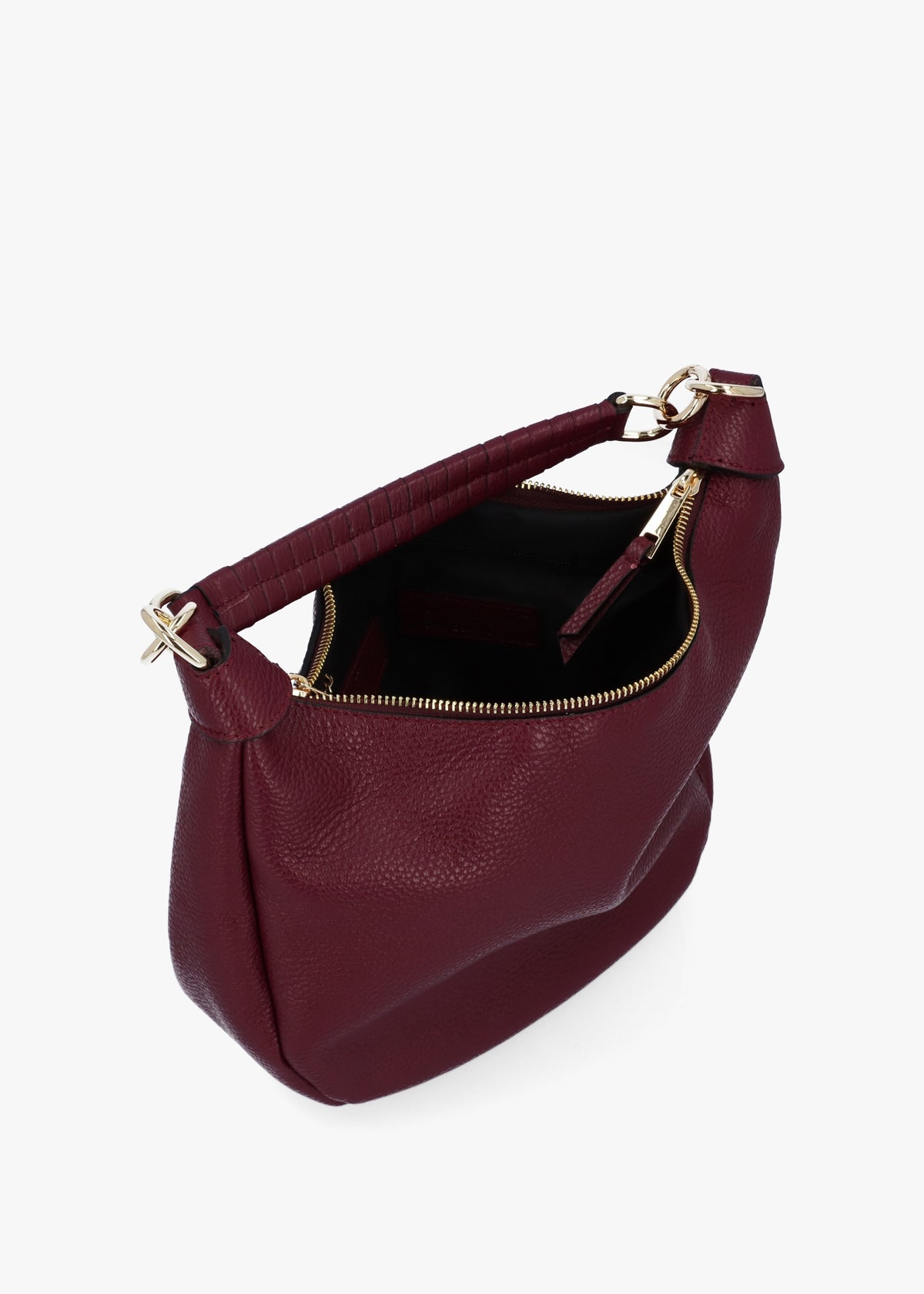 Licia Burgundy Leather Slouchy Shoulder Bag