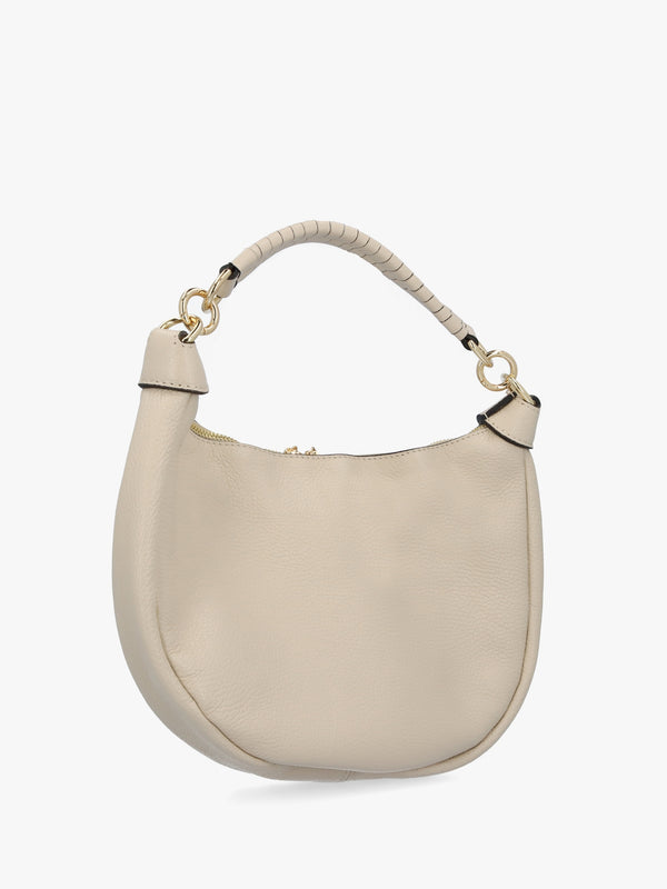 Licia Cream Leather Slouchy Shoulder Bag