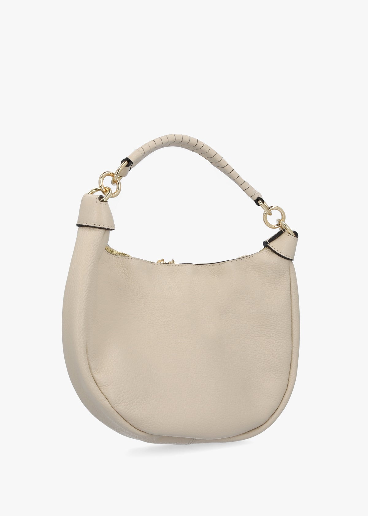 Licia Cream Leather Slouchy Shoulder Bag