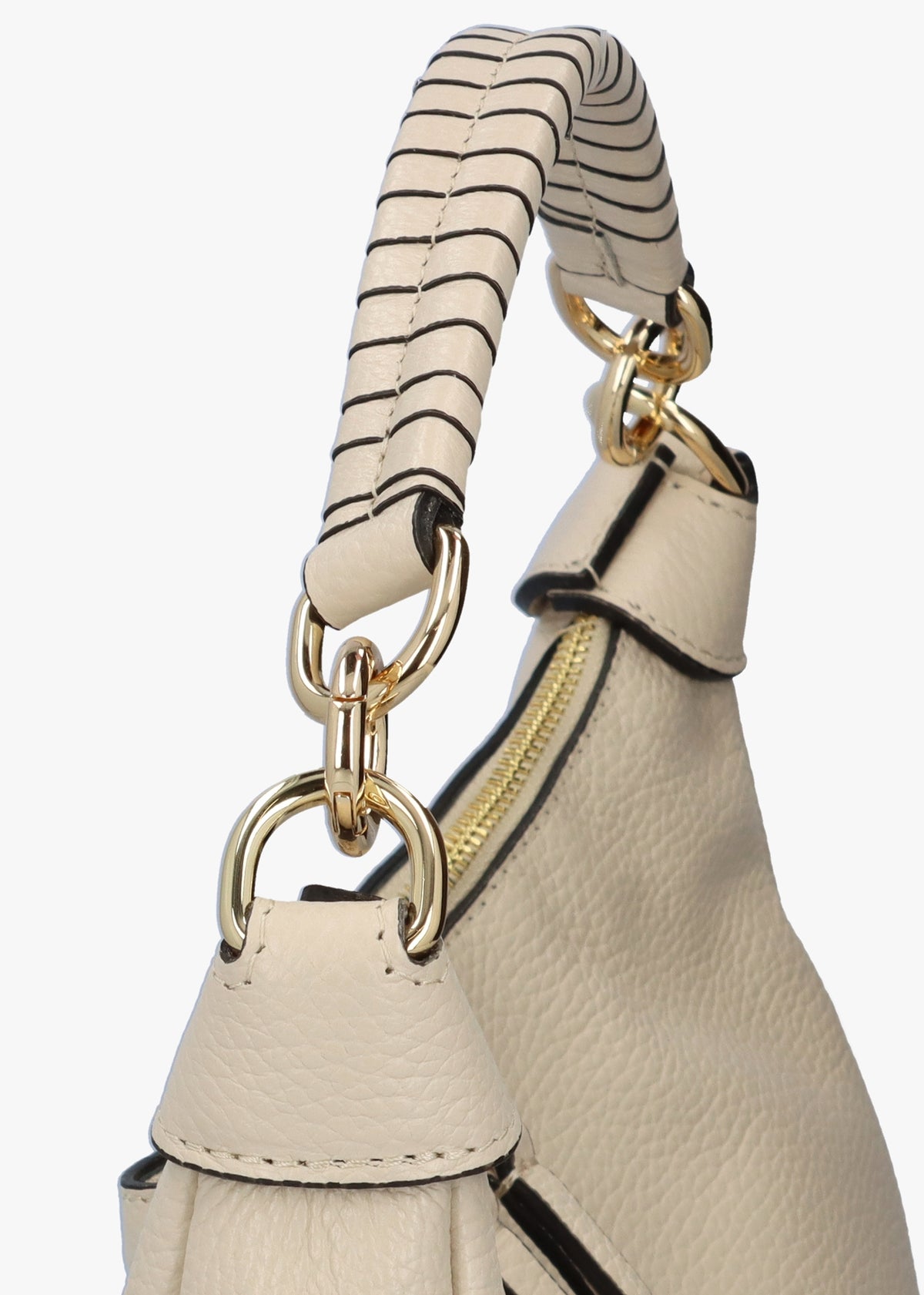 Licia Cream Leather Slouchy Shoulder Bag