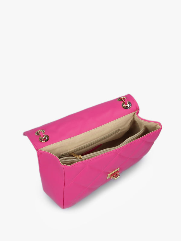Loxie Quilted Pink Leather Shoulder Bag