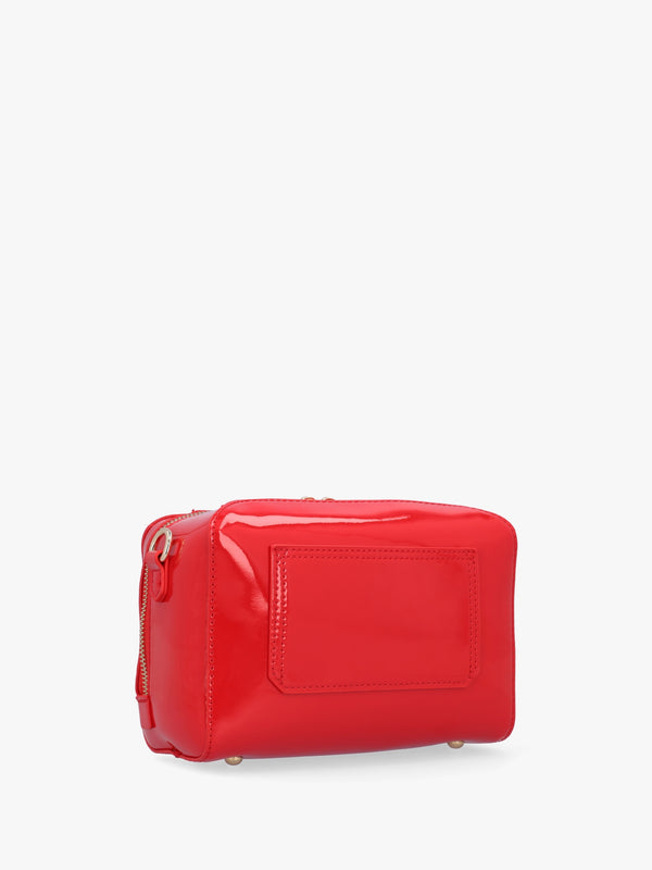 Pattie Patent Rosso Camera Bag