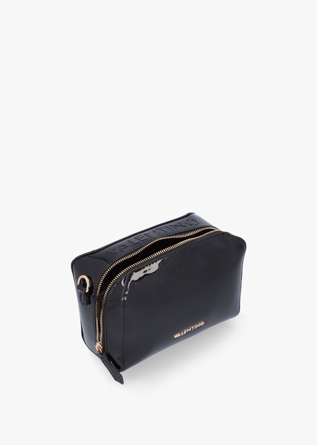 Pattie Patent Nero Camera Bag
