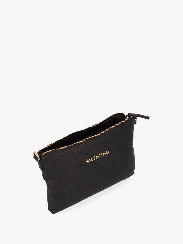 Pansy Logo Top Zip Nero Cross-Body Bag