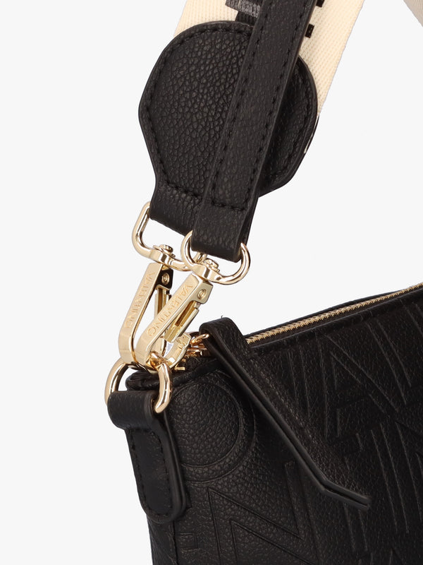 Pansy Logo Top Zip Nero Cross-Body Bag