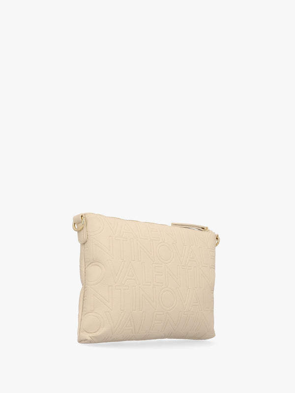 Pansy Logo Top Zip Ecru Cross-Body Bag