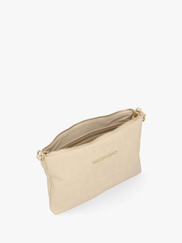 Pansy Logo Top Zip Ecru Cross-Body Bag