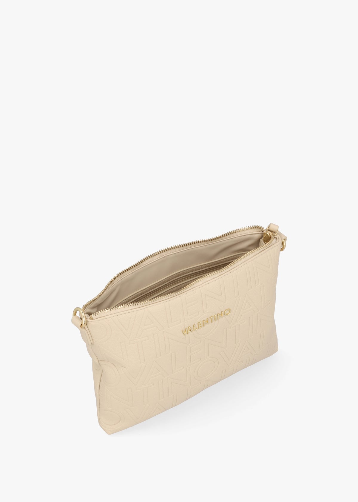 Pansy Logo Top Zip Ecru Cross-Body Bag