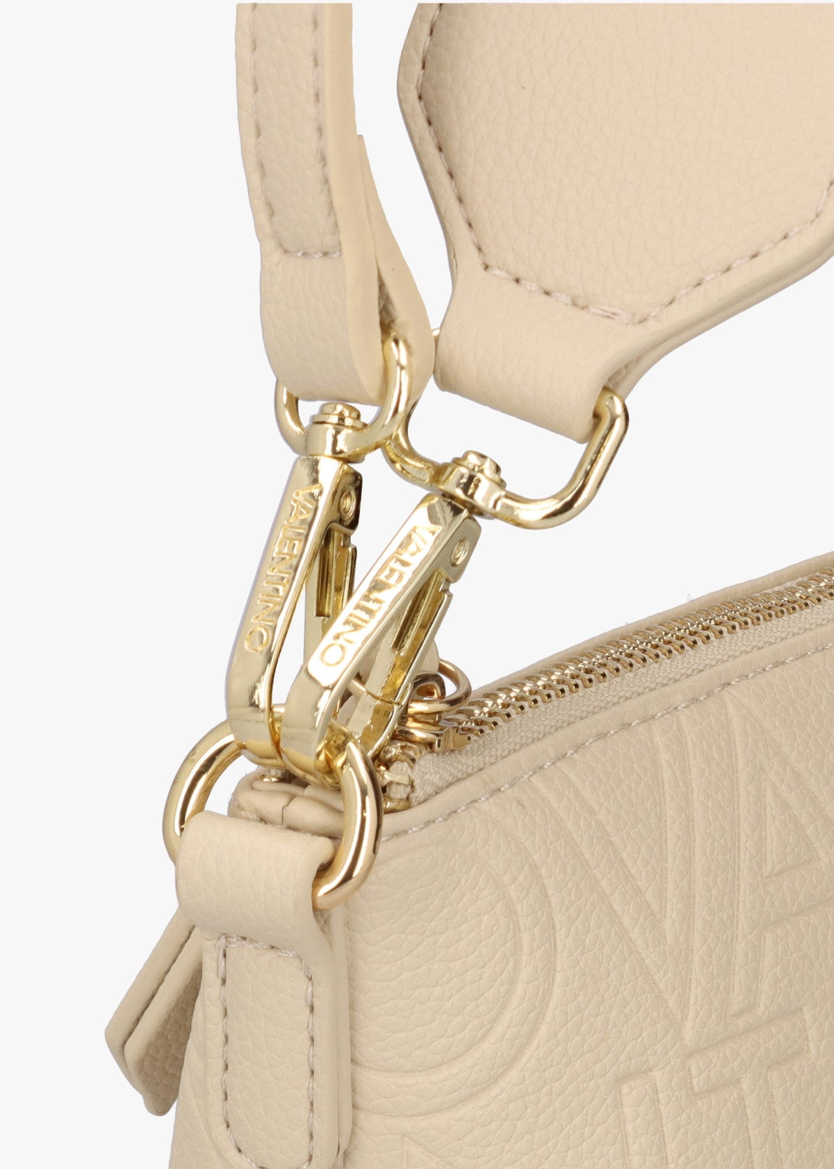 Pansy Logo Top Zip Ecru Cross-Body Bag