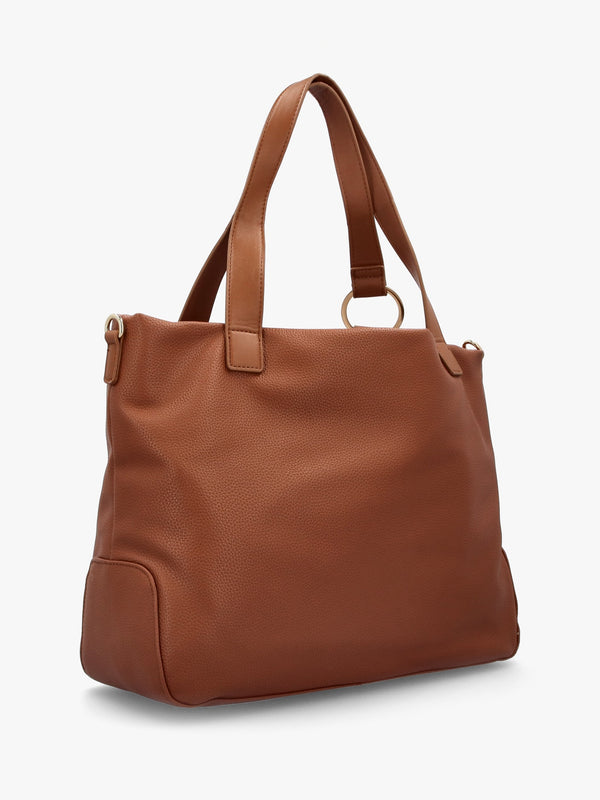 Peonies Cuoio Shopper Bag