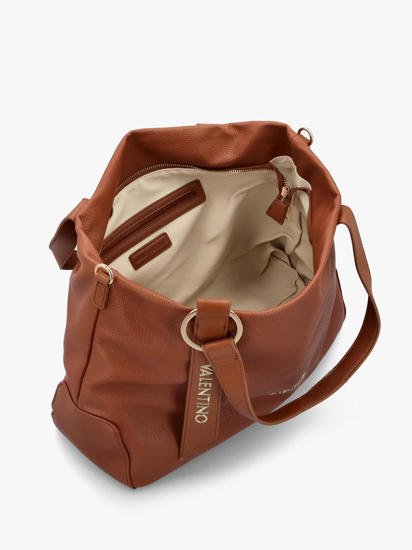 Peonies Cuoio Shopper Bag