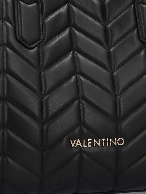 Petal Quilted Chevron Nero Shopper Bag