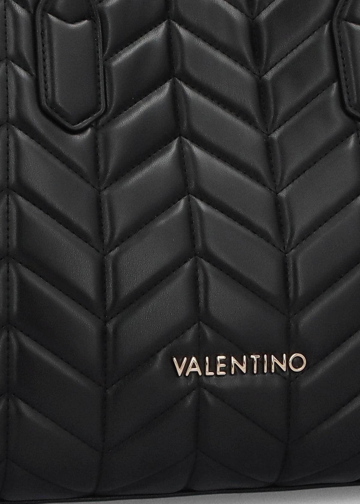 Petal Quilted Chevron Nero Shopper Bag