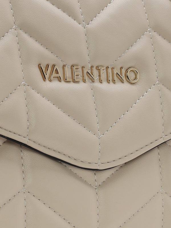 Petal Quilted Chevron Ecru Cross-Body Bag